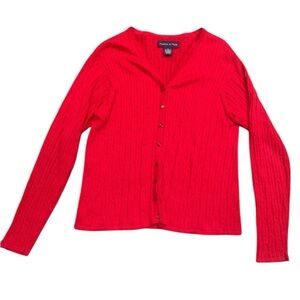 Preston & York Cable Knit Button Front Cardigan